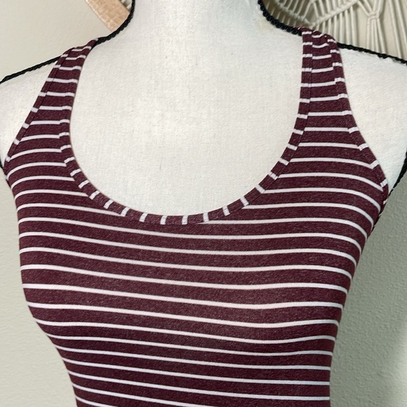 Lululemon Cool Racerback tank, West2east Stripe Heathered Bordeaux Drama size 4 - Picture 8 of 10